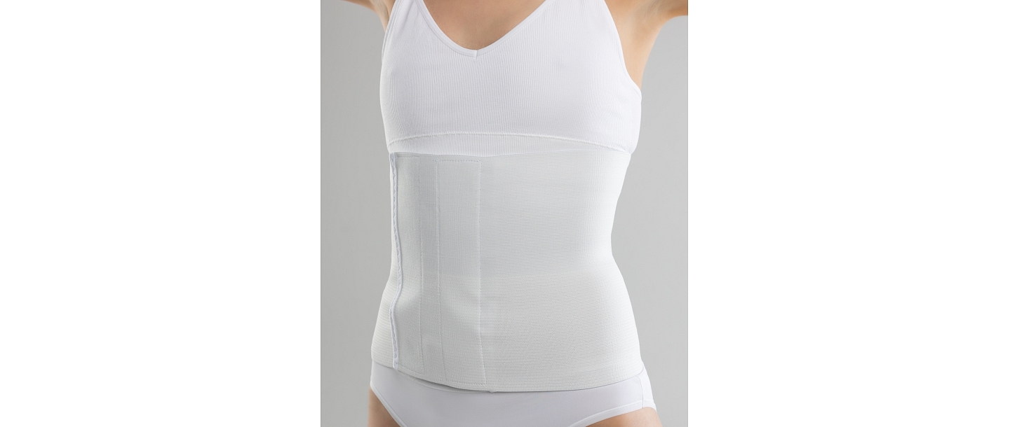 Elastic postoperative belt for the abdomen, model 107